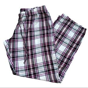 La Senza Women’s Pajama Pants Tartan lounge in Large w Drawstrings 100% Cotton